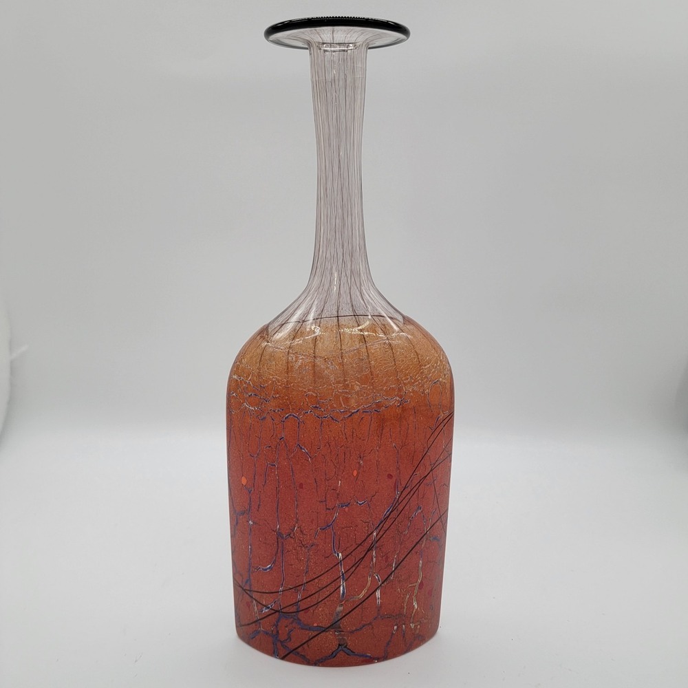 Art Glass Vase Bottle Jan-Erik Ritzman & Sven-Åke Carlsso Transjo Signed Swedish